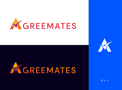 Agreemates - Logo Design a logo abstract amazing branding compant creative design figma illustration letter a letter v logo office v logo vector