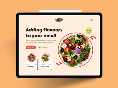 Restaurant Website UI apple branding creative design figma food ipad ipad pro landing page meal restaurant salad shot ui ui design uiux webpage website