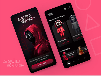 Squid Game Store App UI app design design figma squid game store toys ui ui design uiux