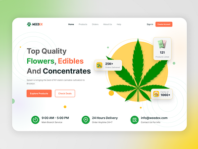 Landing Page - WeedEx creative delivery design figma landing page marketing product service smoke ui ui design uiux weed