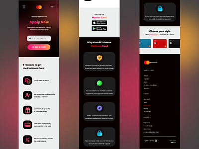 Landing page - credit card app branding design graphic design illustration logo typography ui ux vector