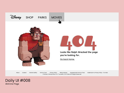 404 Error Page for Disney. app design ui ux