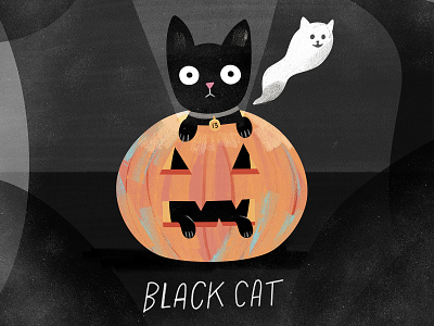 Spooky alphabet B alphabet black cat halloween