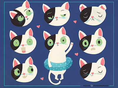Character development sketches cat character childrens book illustration kitten