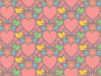 Today's pattern <3 birds girlie hearts pattern