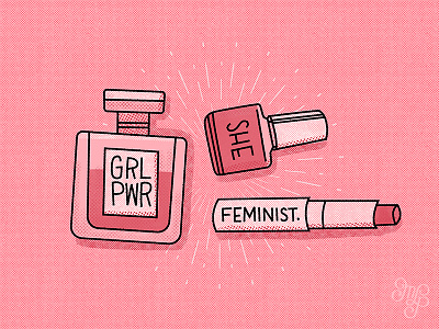 Editorial illustration Fempowerment products