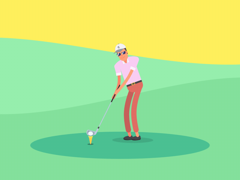 Leisure Moment！ Golf ae animation color flat gif golf illustration loop animation mg