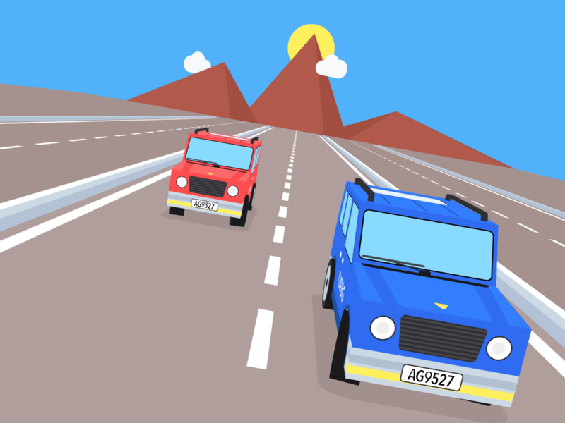 Car Chase ae aim car gif gif animated loop animation 平面 插图 颜色