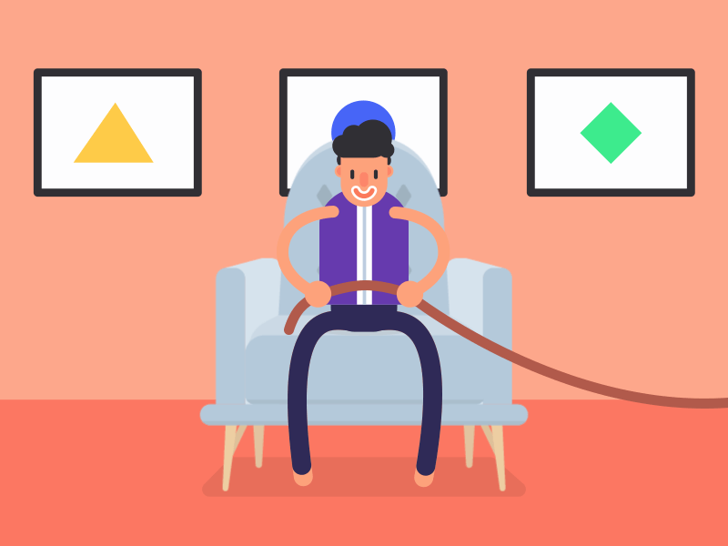 Games On The Couch after effect ai animation color flat game gif animation illustration loop animation