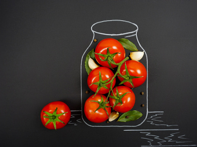 Creative photo with tomatoes