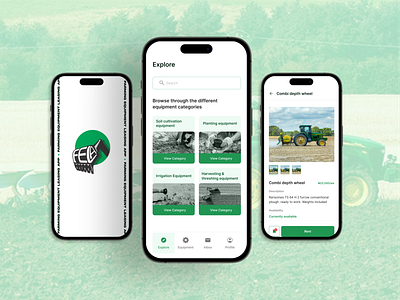 Farming Equipment Leasing App - MVP Design app design graphic design logo ui ux vector