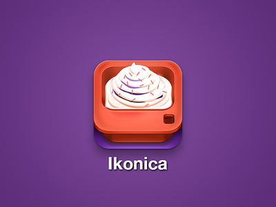 Ikonica iOS icon app application cream ice icecream icon ikonica illustration interface ipad iphone mac mold orange purple sprinkles ui ux