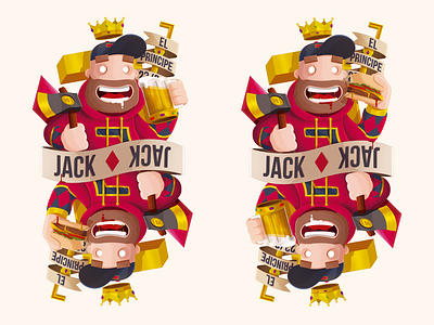 Jack ♦ Diamonds beer card diamante diamonds hambuerger jack prince sota vectatory