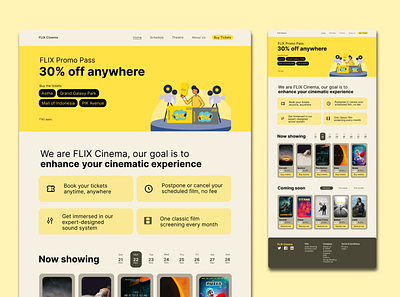 Movie Theatre Chain's Landing Page Redesign landing page movie theatre ui redesign