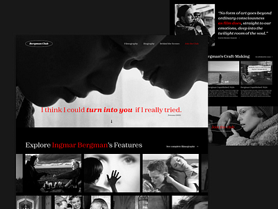 Bergman Club - A Fan Page/Community Landing Page Web Design