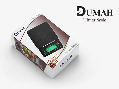 DUMAH Timer Scale box design branding corrugated box graphic design logo package design vector