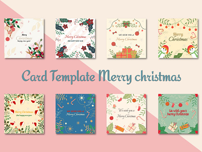 card template merry christmas graphic design illustration vector
