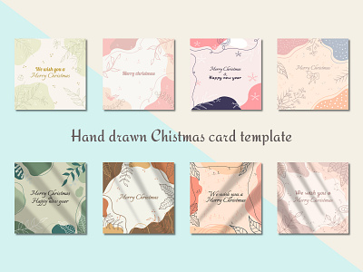 hand drawn card template merry christmas