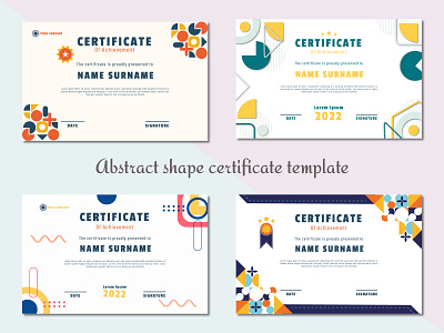 Abstract shape certificate template design shape