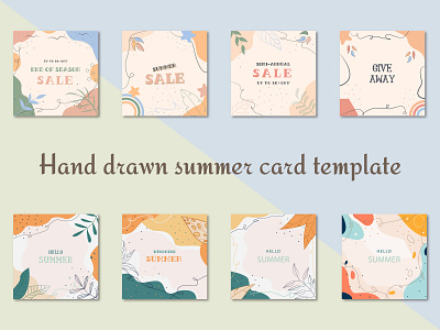 summer card template simple, elegant and attractive illustration