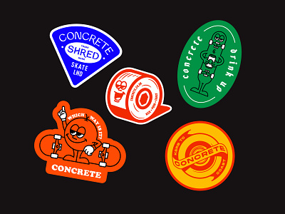 Concrete sticker concepts branding briefbox briefs cards education homepage illustration logo stickers streetwear