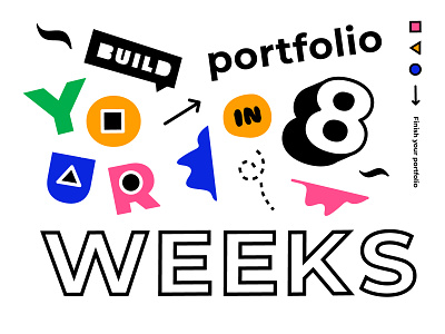 8 week portfolio builder cover :) briefbox briefs bright courses design designers education fun homepage playful practice design