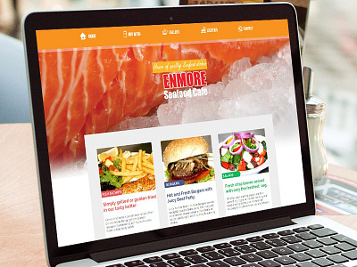 Seafood Cafe Website Designed cafe fish photoshop seafood cafe ui web design webdesign