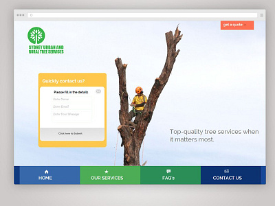 Tree Services Website Design photoshop plant sydney tree tree services ui web webdesign