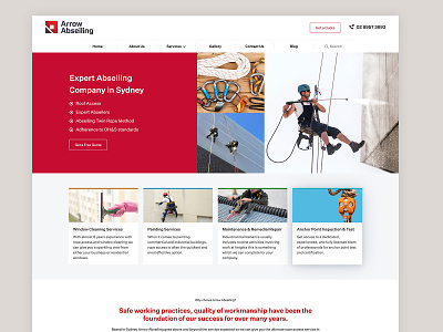 Abseiling Homepage adobexd clean clean ui cleaning cleaning service design madewithadobexd ui ux web design webdesign website website concept website design websites