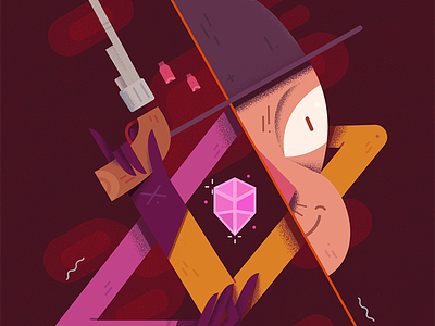 Bandit crime gun illustration thief villain