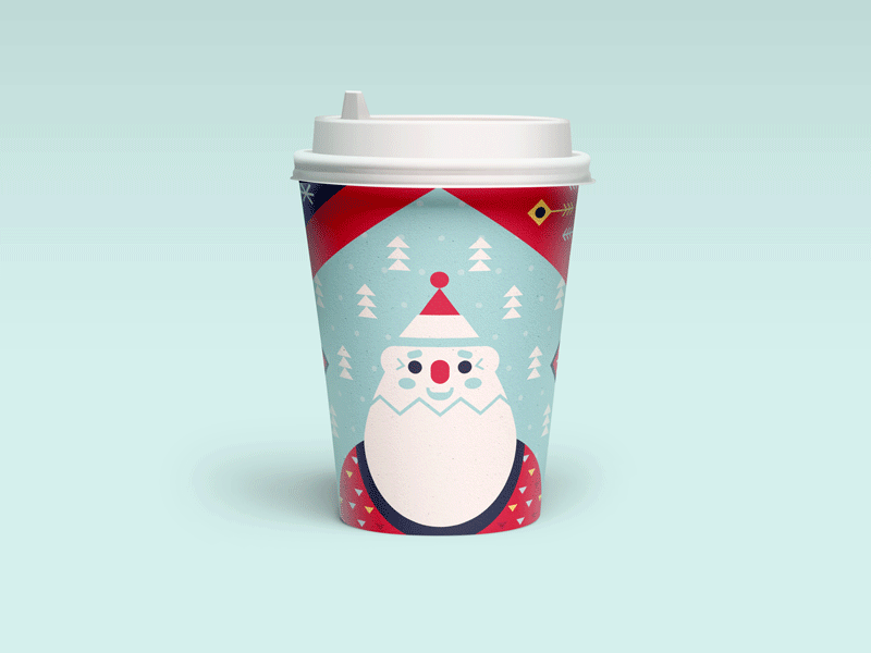 Christmas cofee cup animation christmas cofee cup illustration santa