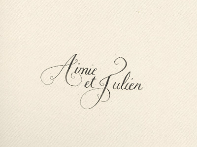 Aimie & Julien calligraphy ink lettering