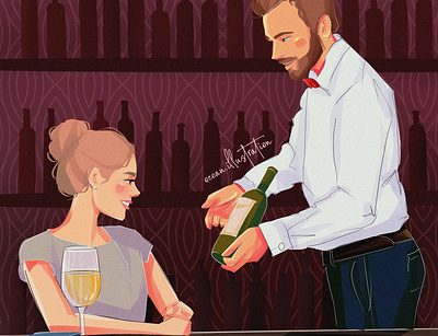 At the winery digital art digital illustration drawing ill illustration portrait