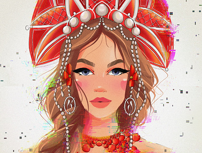 Girl in a kokoshnik characterdesign digital art digital illustration drawing illustration illustrationoftheday portrait