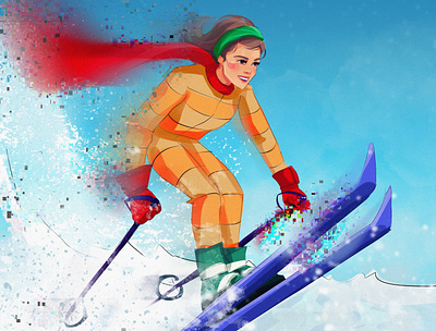 Skier. characterdesign digital art digital illustration drawing illustration illustrationoftheday portrait