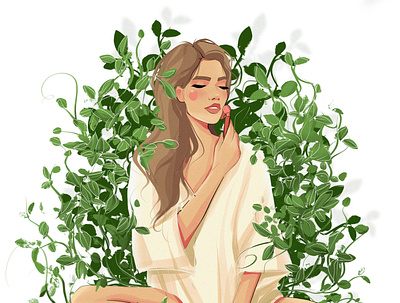 The girl in the leaves. characterdesign digital art digital illustration drawing illustration illustrationoftheday portrait