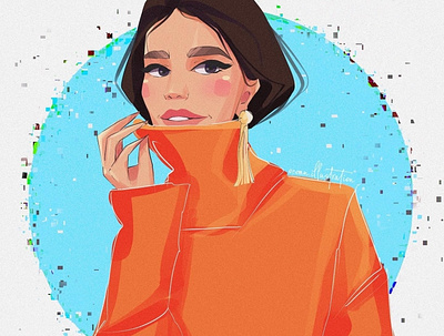Orange sweater characterdesign digital art digital illustration drawing illustration illustrationoftheday portrait