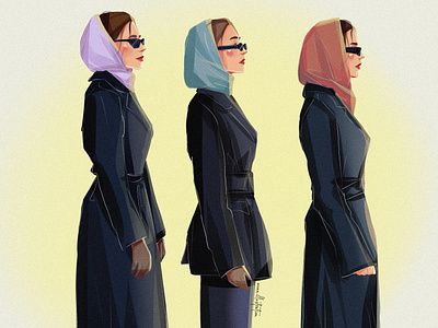 Undercover girls #2 characterdesign digital art digital illustration drawing illustration illustrationoftheday nft nftart portrait