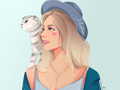 Girl with a cat characterdesign design digital art digital illustration drawing illustration illustrationoftheday portrait