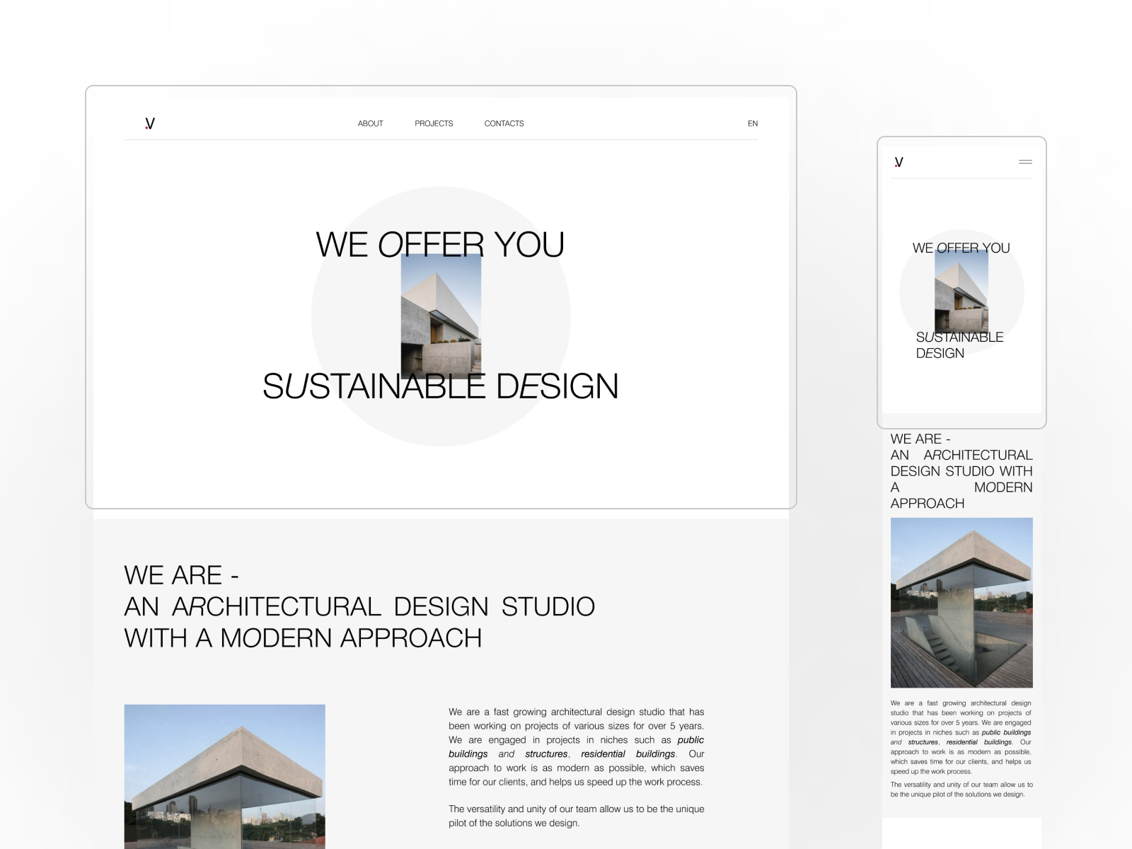 Architectural design studio website by Amelia on Dribbble