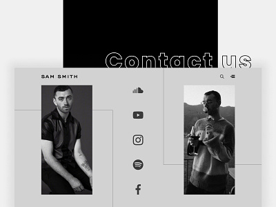 Sam Smith's website redesign - Contact us page appdesign figma mobileapp samsmith ui uidesign ux uxdesign webdesign website