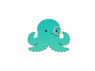 Dr Pulpo animal cute green icon illustration mascot octopus purple