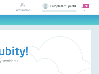 Nubity Profile compleition profile onboarding onboard nubity gradient pink blue notifications menu