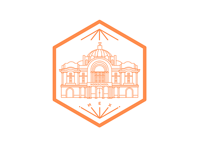 Nodeschool MX building code culture df icon meetup mexico node nodeschool orange school sticker