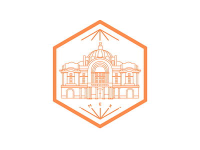 Nodeschool MX building code culture df icon meetup mexico node nodeschool orange school sticker
