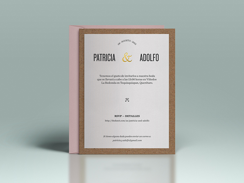Paty & Adolfo print paper render ampersand invites wedding