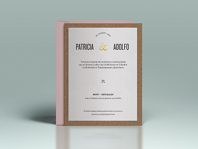 Paty & Adolfo ampersand invites paper print render wedding
