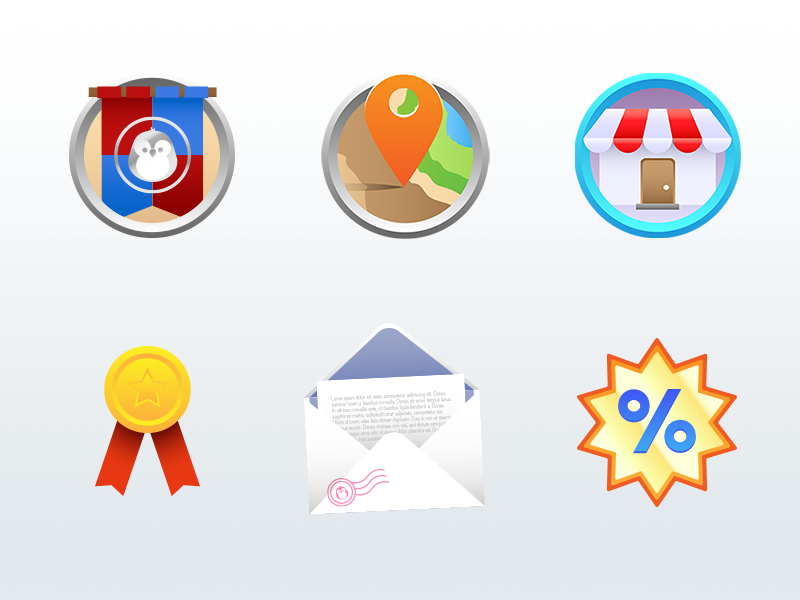 Game Icons inbox message discount shop store map iconography icon illustration app game