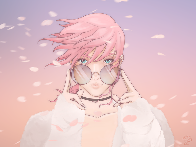 Lightning videogames sunset digital ilustration