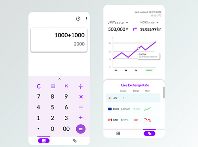 Calculator & exchange rate app app calculator design exchange rate letsdesign ux
